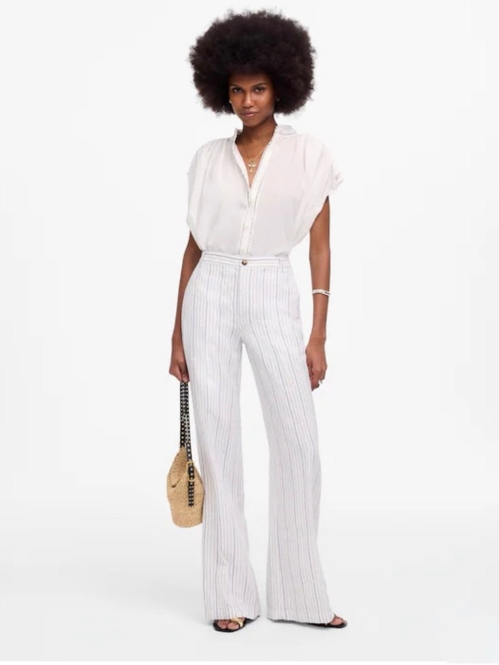 The Zoe relaxed 100% linen Wide-leg pant